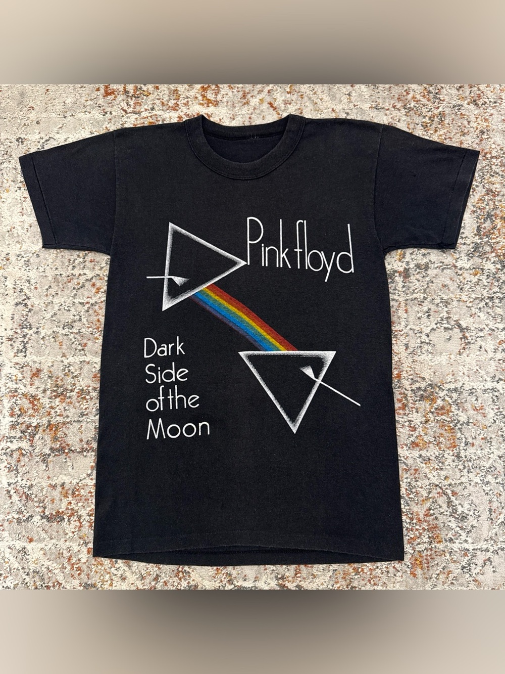 Vintage 90s Pink Floyd Double Prism Shirt Single Stitch Rare Graphic Tee XS